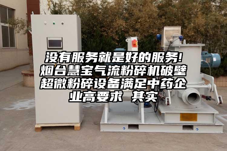  沒有服務(wù)就是好的服務(wù)! 煙臺慧寶氣流粉碎機(jī)破壁超微粉碎設(shè)備滿足中藥企業(yè)高要求 其實